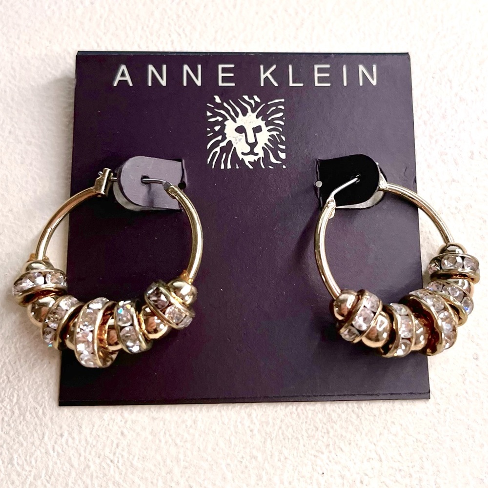 Jewel Hoop Earrings by Anne Klein